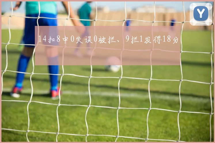 14扣8中0失误0被拦、9拦1发得18分